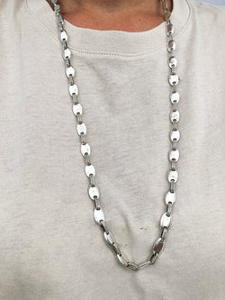 Sautoir signé de la maison hermès graine de café en argent - Castafiore