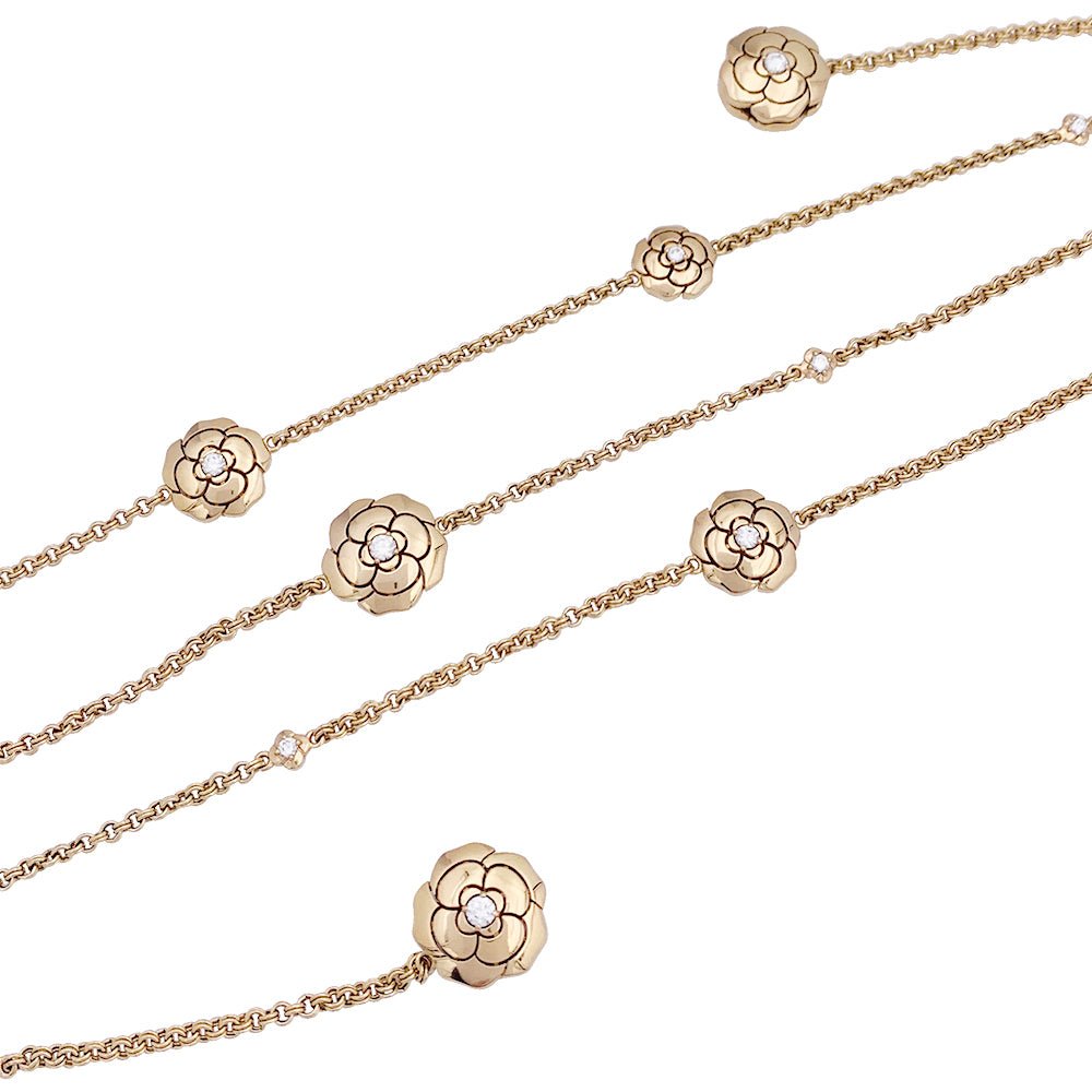 Sautoir transformable Chanel, “Les Infinis de Camélia”, en or rose, diamants. - Castafiore