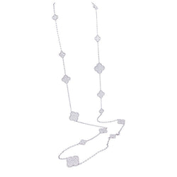 Sautoir VAN CLEEF & ARPELS "Magic Alhambra" en or blanc, diamants - Castafiore