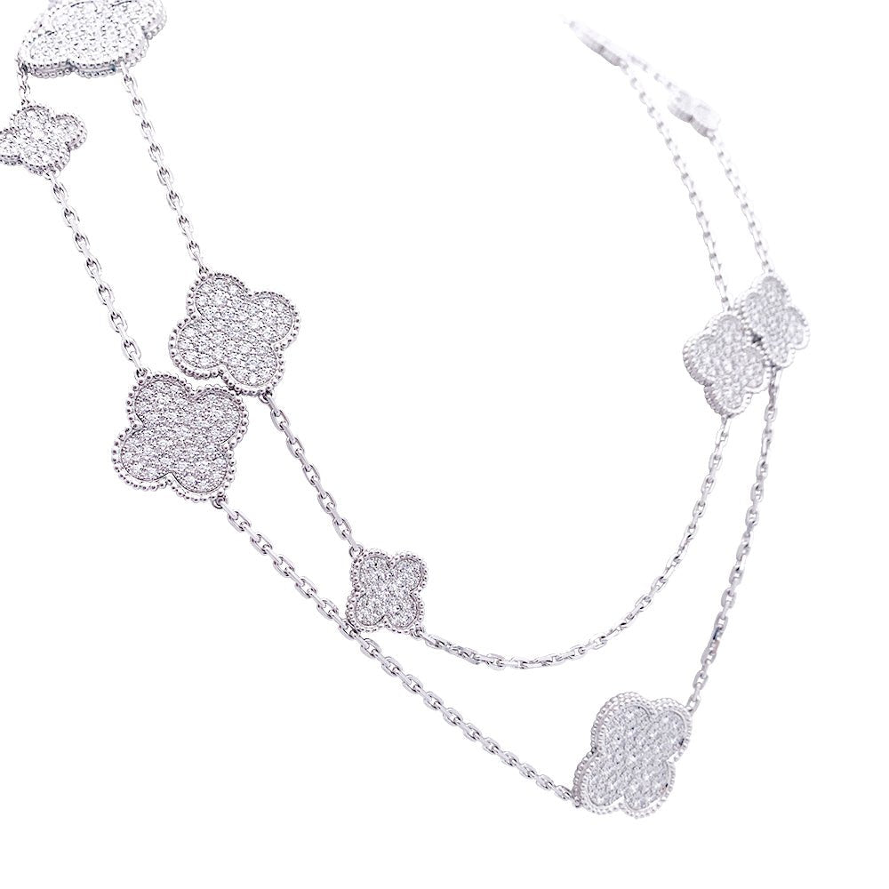 Sautoir VAN CLEEF & ARPELS "Magic Alhambra" en or blanc, diamants - Castafiore