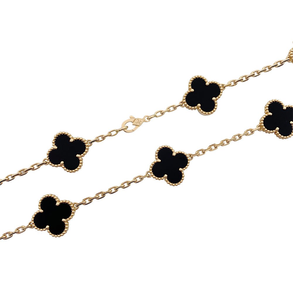 Sautoir Van Cleef & Arpels, "Vintage Alhambra", or jaune, onyx - Castafiore