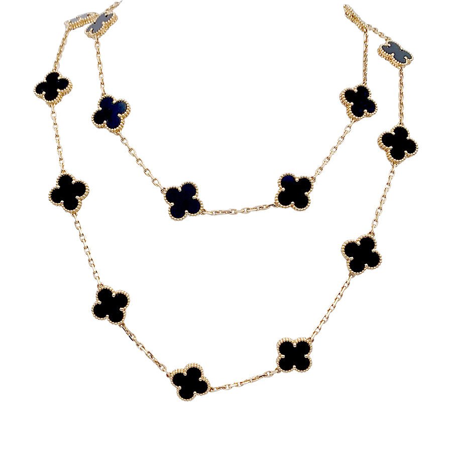 Sautoir Van Cleef & Arpels, "Vintage Alhambra", or jaune, onyx - Castafiore