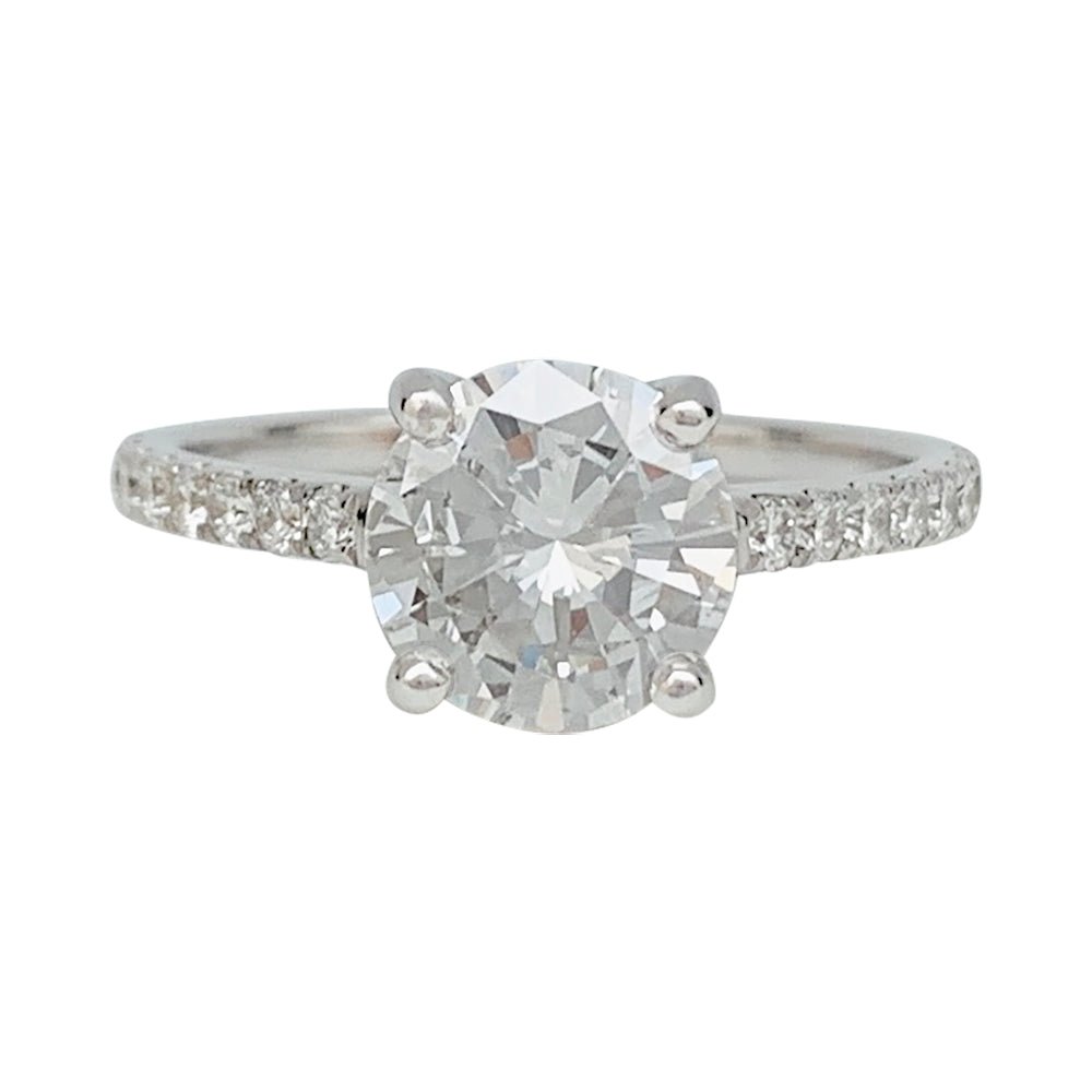 Solitaire accompagné, diamant 1,53 carat - Castafiore