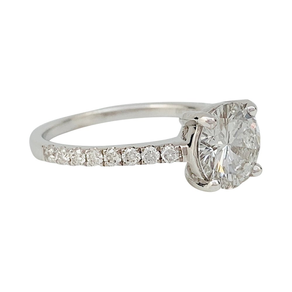 Solitaire accompagné, diamant 1,53 carat - Castafiore