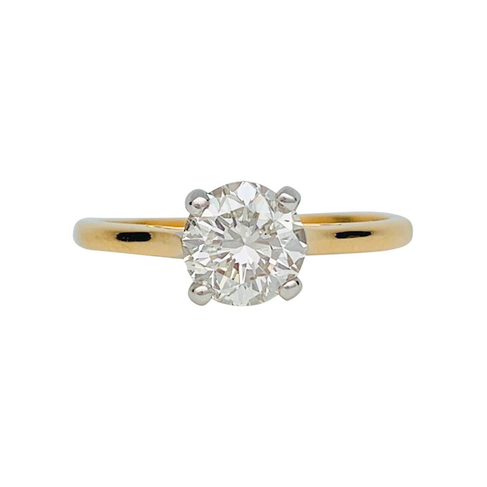 Solitaire diamant 1,03 carats deux ors - Castafiore