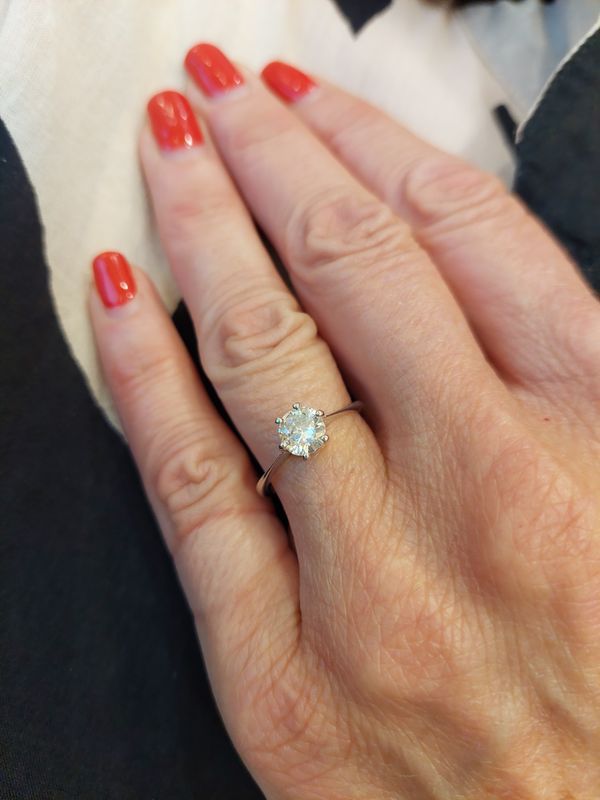 Solitaire diamants 0.90 carat en or blanc - Castafiore