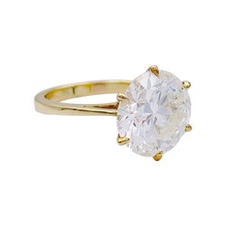 Solitaire en or jaune, diamant 5,77 cts. - Castafiore