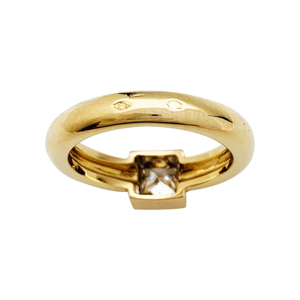 Solitaire FRED Paris diamant princesse, or jaune - Castafiore