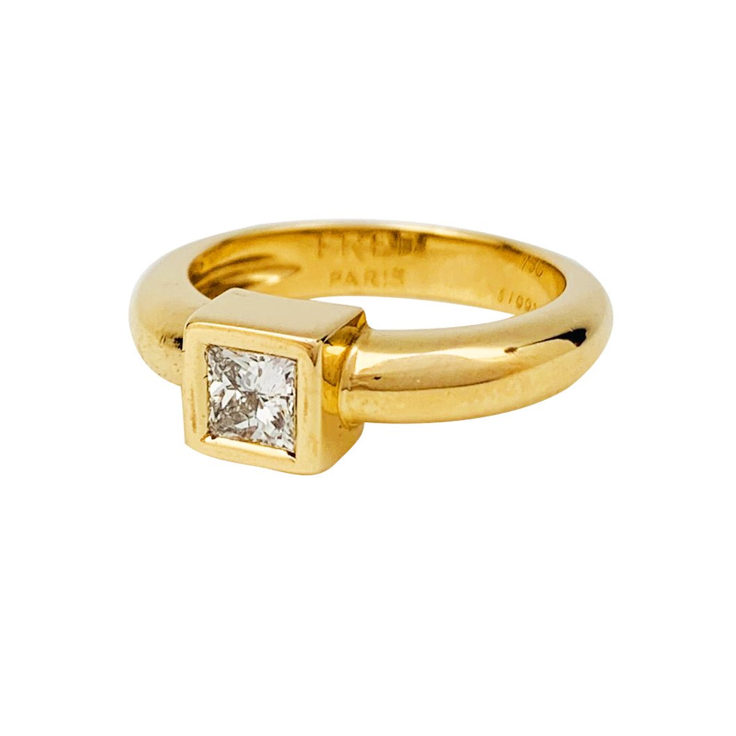 Solitaire FRED Paris diamant princesse, or jaune - Castafiore