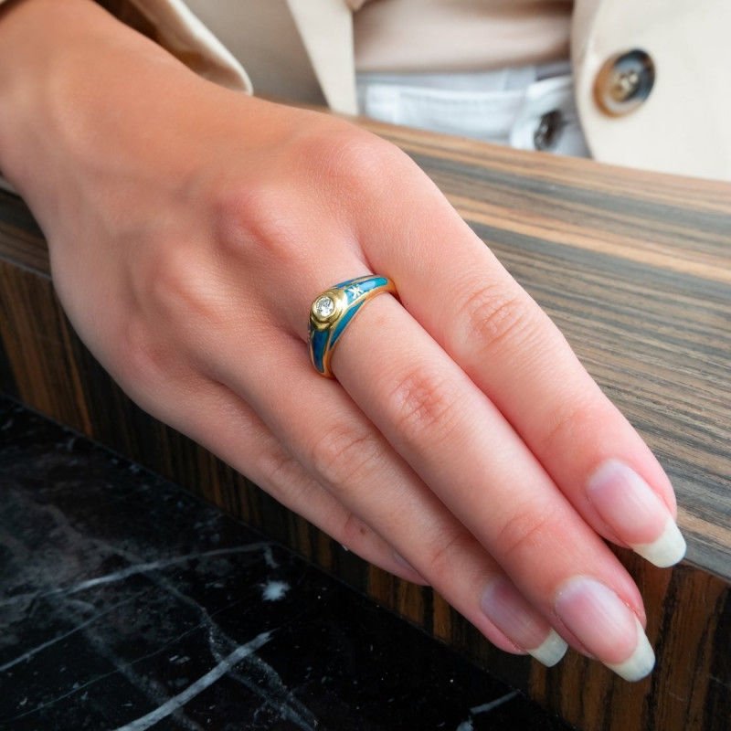 Solitaire Korloff or jaune diamants - Castafiore