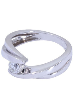 Solitaire moderne en or blanc et diamant - Castafiore