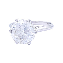 Solitaire platine, or blanc, diamant 2,30 cts - Castafiore