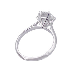 Solitaire platine, or blanc, diamant 2,30 cts - Castafiore