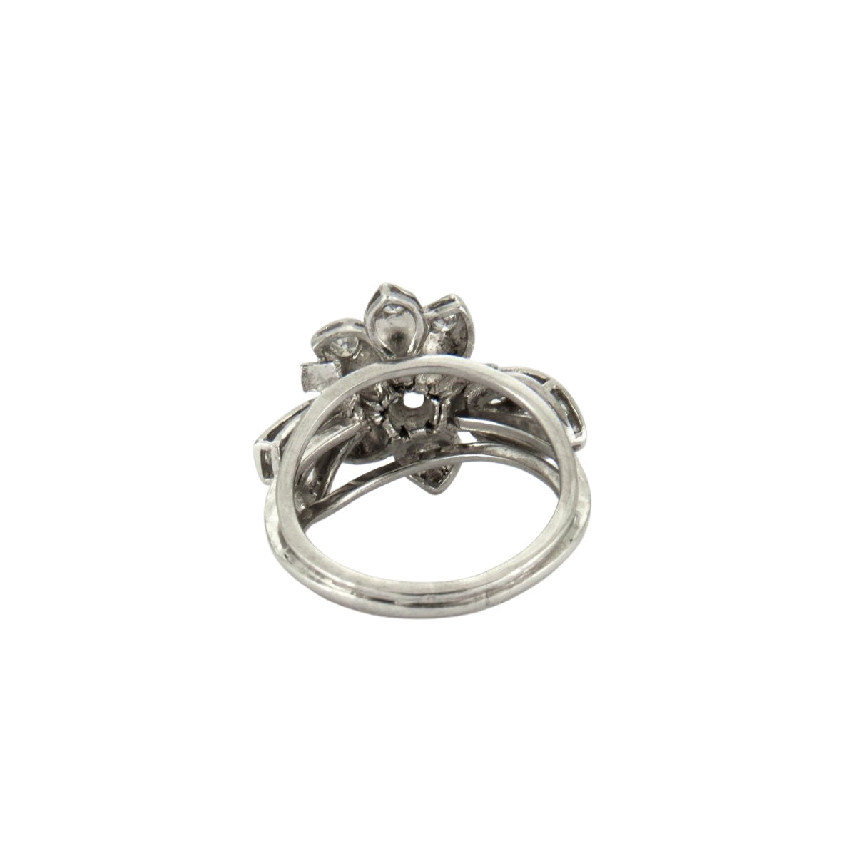 SORTIJA de PLATINO ESTILO RETRO ÉPOCA 1940-45 con DIAMANTES - Castafiore