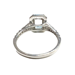 SORTIJA DISEÑO CONTEMPORANEO SIGLO XX de ORO 18 kts con DIAMANTES y AGUAMARINA - Castafiore