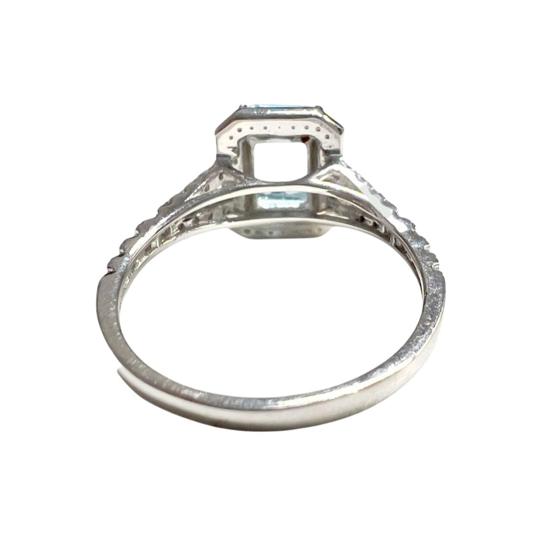 SORTIJA DISEÑO CONTEMPORANEO SIGLO XX de ORO 18 kts con DIAMANTES y AGUAMARINA - Castafiore