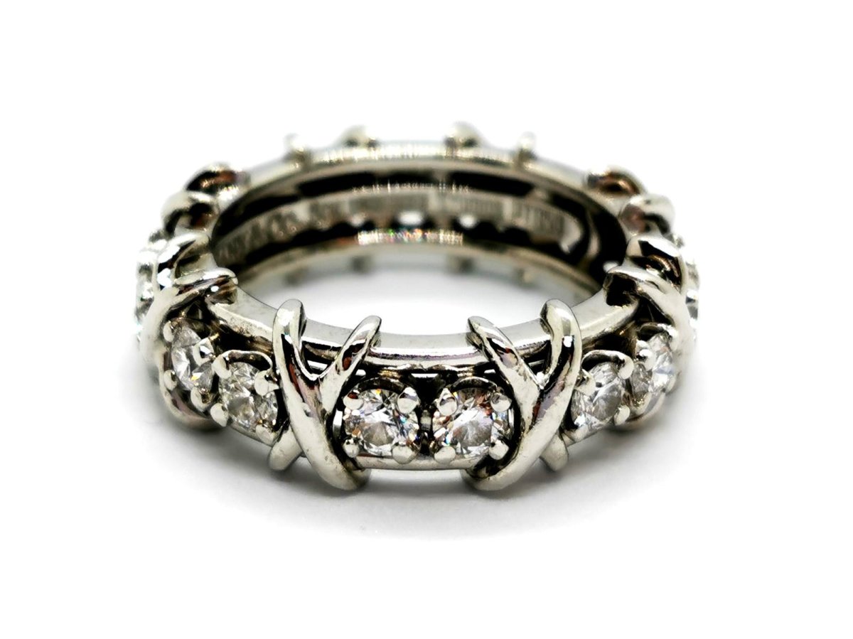 TIFFANY & CO. Bague Alliance Sixteen Stone Platine Diamant - Castafiore