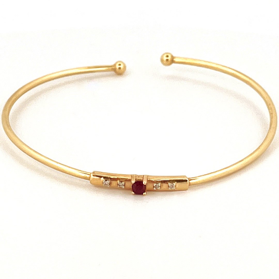Trio de bracelets MAUBOUSSIN en or jaune, rubis, émeraude, saphir et diamants - Castafiore